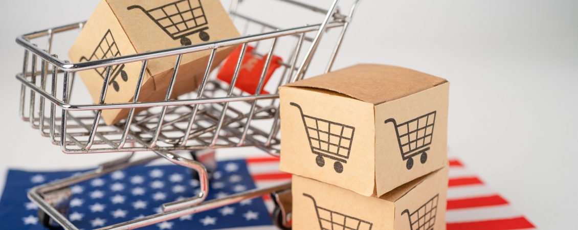 box-with-shopping-cart-logo-and-usa-america-flag